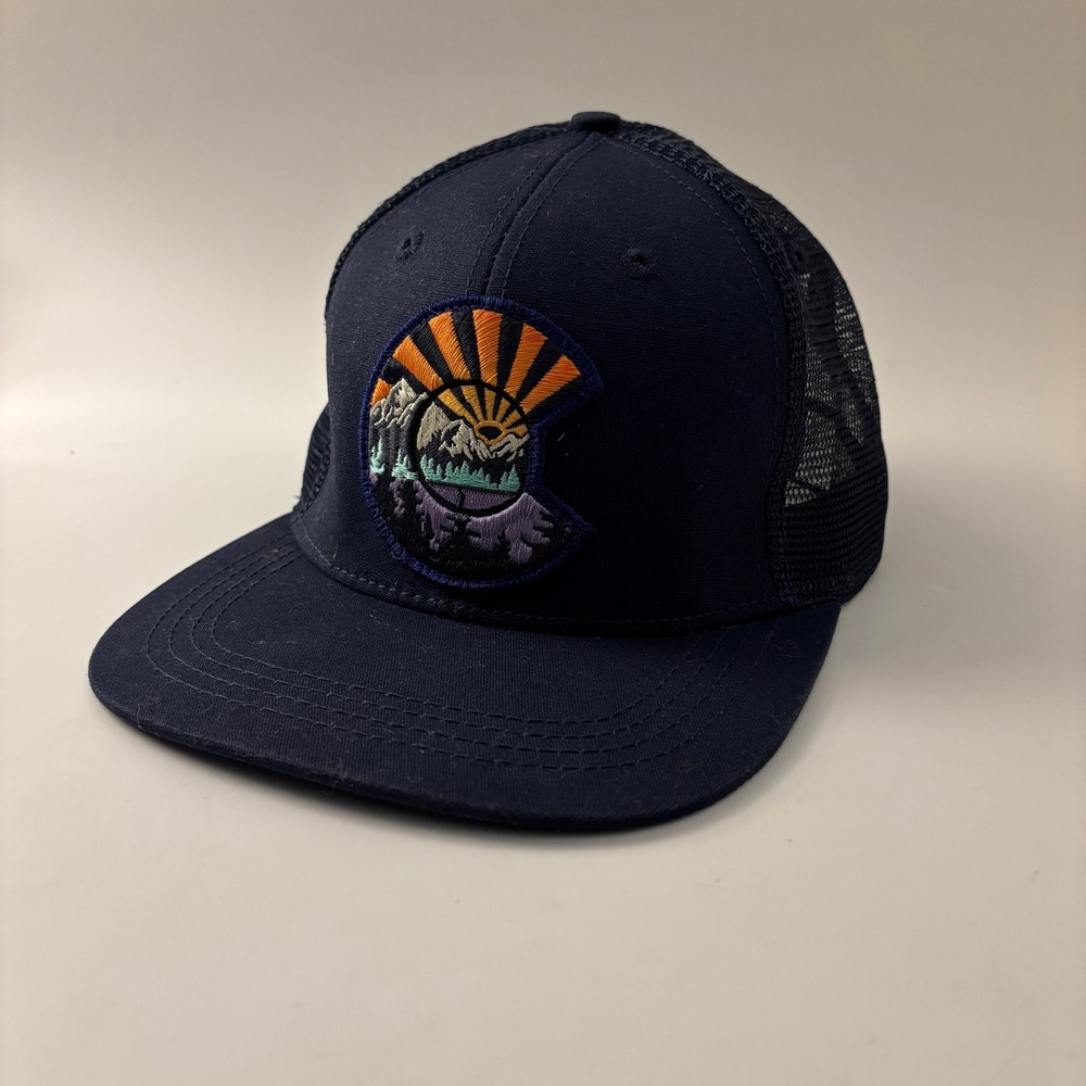 Colorado Limited Mens OSFM Navy Blue Trucker Hat Colorado C Patch Mesh Snapback